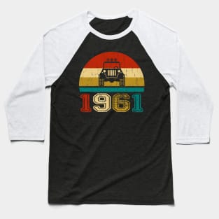 Vintage Jeep 1961 Birthday Jeep Gift Baseball T-Shirt